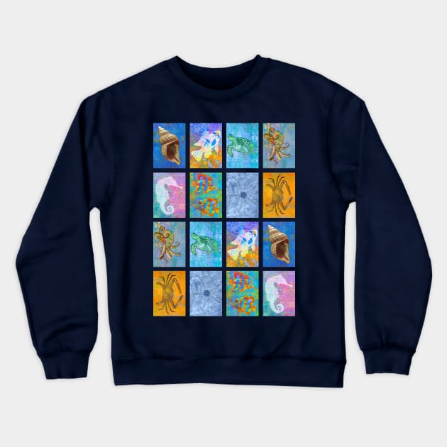 Sea Life Crewneck Sweatshirt by evisionarts